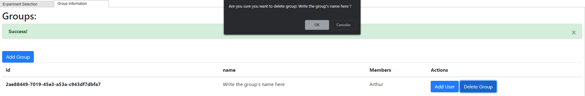 Collab delete group